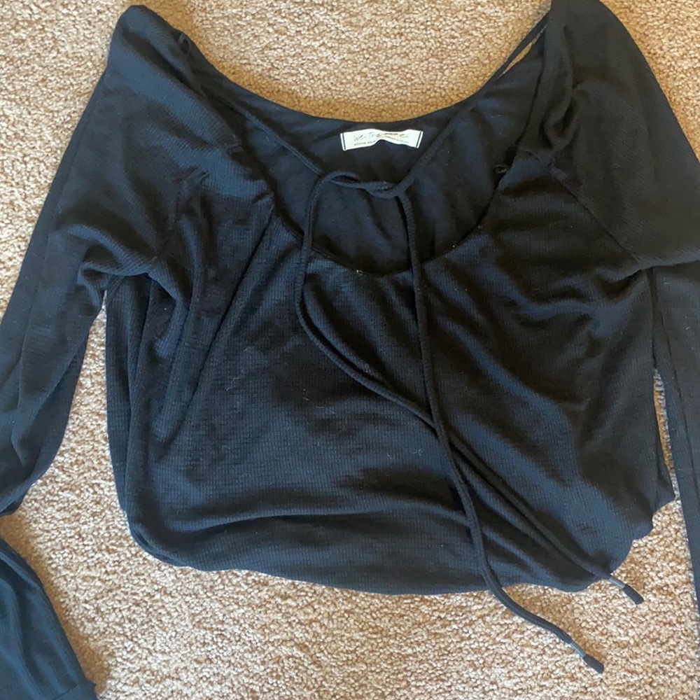Free people crop top long sleeve